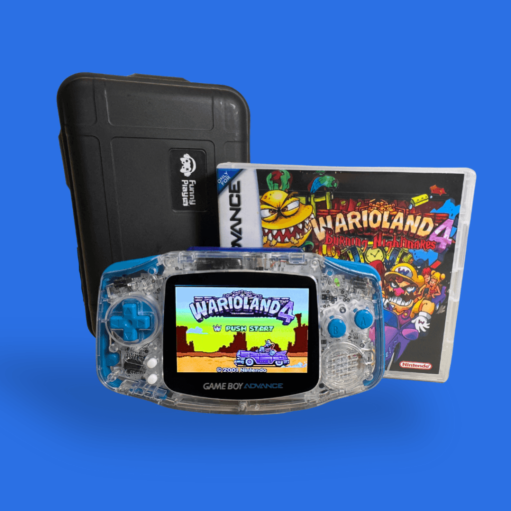 Game Boy Advance with FunnyPlaying transparent shell