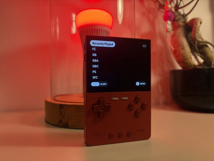 Red TrimUI Brick available at RetroGear.